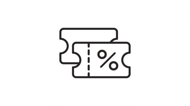 Animated Coupon Discount Ticket Icon for Promotions and Sales