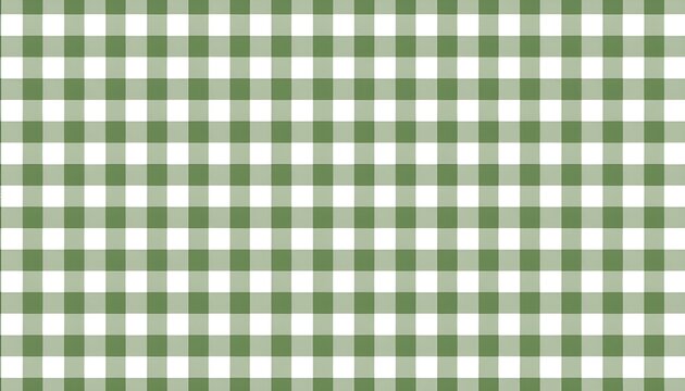 A green and white gingham fabric pattern with a classic check design