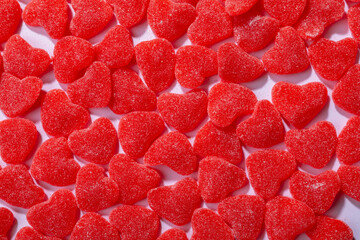 Full frame shot of fresh red heart shape candies © wavebreak3