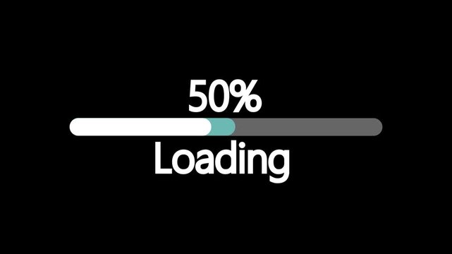 Simple loading animation, circle loading animation, Loading Progress Bar Animation on Black Background. 4K Video. Downloading Barloading Screen, Loading Circle Icon Animation on Black Background