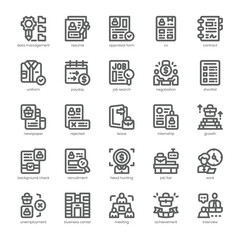 Employment Icon pack for your website, mobile, presentation, and logo design. Employment Icon outline design. Vector graphics illustration and editable stroke.