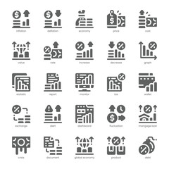 Fototapeta premium Inflation Tracker Icon pack for your website, mobile, presentation, and logo design. Inflation Tracker Icon solid design. Vector graphics illustration and editable stroke.