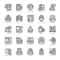Fototapeta premium Job Safety Icon pack for your website, mobile, presentation, and logo design. Job Safety Icon outline design. Vector graphics illustration and editable stroke.