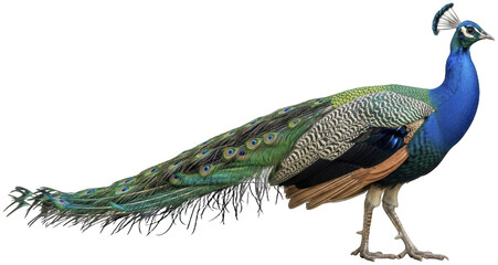 Elegant Peacock Displaying Its Vibrant Plumage