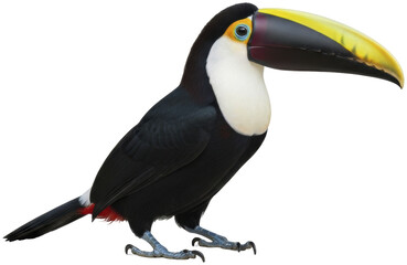 Vibrant Toucan Standing on a Neutral Background
