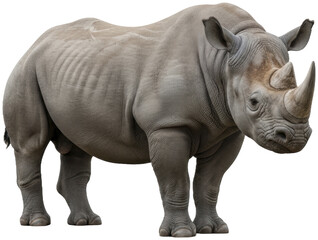 Majestic White Rhinoceros Standing Profile View