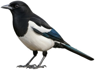Black billed European Magpie Perched Staring Out