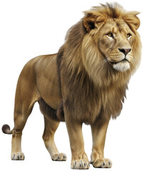 Majestic Male Lion with Golden Mane Posing