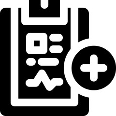 Fototapeta premium health check glyph icon. Strong and solid vector icon for websites, mobile interfaces, presentations, and visual branding. High quality and easy to edit.