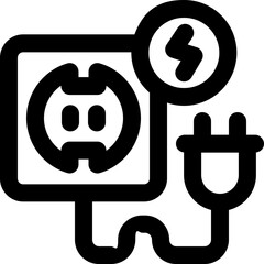 Obraz premium electric socket line icon. Clean and minimalist vector icon for websites, mobile apps, presentations, and logos. Fully scalable and customizable for any project.