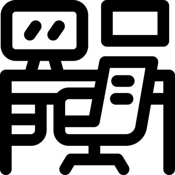 workplace line icon. Clean and minimalist vector icon for websites, mobile apps, presentations, and logos. Fully scalable and customizable for any project.