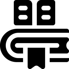 book glyph icon. Strong and solid vector icon for websites, mobile interfaces, presentations, and visual branding. High quality and easy to edit.