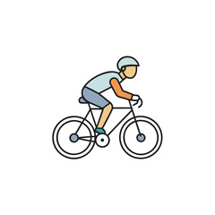 Obraz premium Cyclist riding bicycle cartoon vector illustration for sports activity