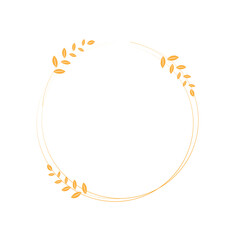 Elegant Gold Floral Circle Frame