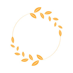 Elegant Gold Floral Circle Frame