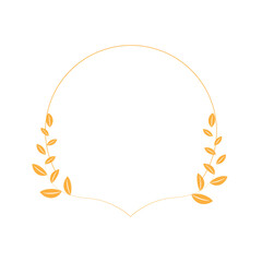 Elegant Gold Floral Circle Frame