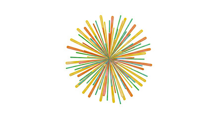 Obraz premium Abstract Burst of Colorful Sticks on White Background