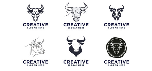 Bull Logo, Symbol of Strength with a Solid Bull Concept.