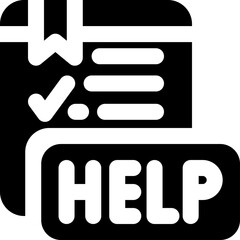 help glyph icon. Strong and solid vector icon for websites, mobile interfaces, presentations, and visual branding. High quality and easy to edit.