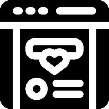 website glyph icon. Strong and solid vector icon for websites, mobile interfaces, presentations, and visual branding. High quality and easy to edit.