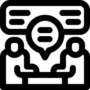 meeting line icon. Clean and minimalist vector icon for websites, mobile apps, presentations, and logos. Fully scalable and customizable for any project.