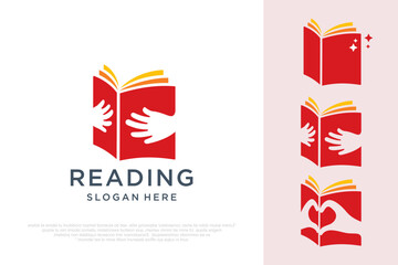 Obraz premium Education Book Logo Design .vector illustration