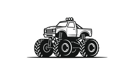 Monster Truck Illustration - Off-Road Vehicle with Big Tires © afgan