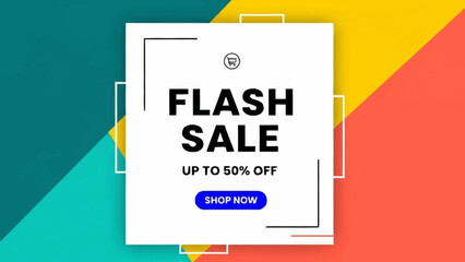 Flash Sale Advertisement with Discount Offer and Shop Now Button.