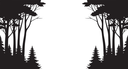 Forest Frame Silhouette SVG Bundle