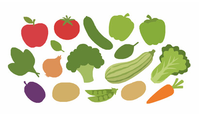 SEO-Friendly Title
Juicy Cartoon Green Fruits and Vegetables Vector Set for Healthy Cooking Food Design