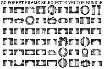 Forest Frame Silhouette SVG Bundle