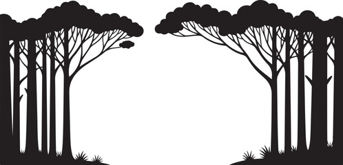 Forest Frame Silhouette SVG Bundle