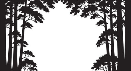 Forest Frame Silhouette SVG Bundle