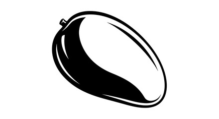 Stylized black and white mango icon, isolated on white background © anis