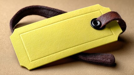 yellow leather tag