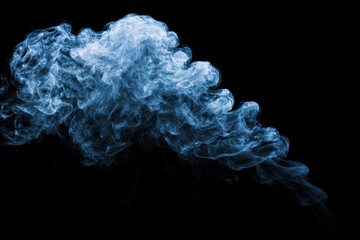 Obraz premium Smoke from incense burner creating a cloud shape suitable for text, dark background