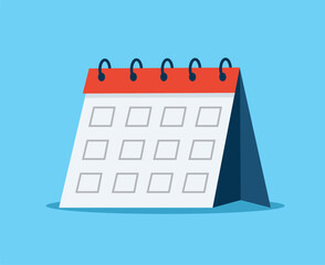 Desk Calendar Flat Vector Illustration