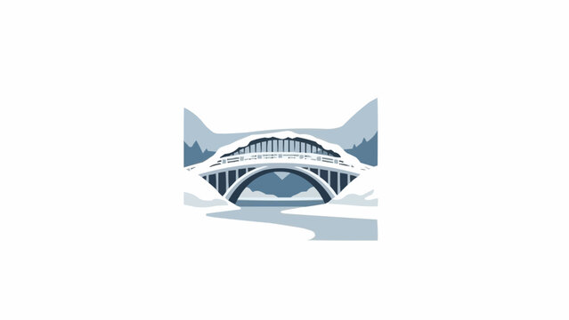 Modern White Bridge Graphic Illustration Design.