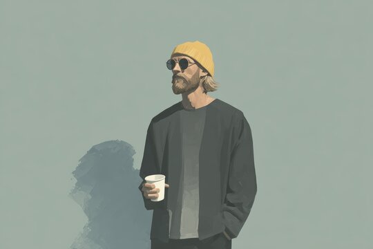 A man standing in front of a wall