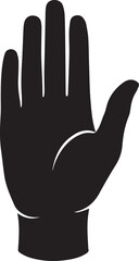 Obraz premium Open hand vector silhouette illustration line art stop gesture isolated on transparent background
