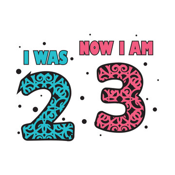  3rd Birthday vector Design, T-shirt Print Design , Eps File
