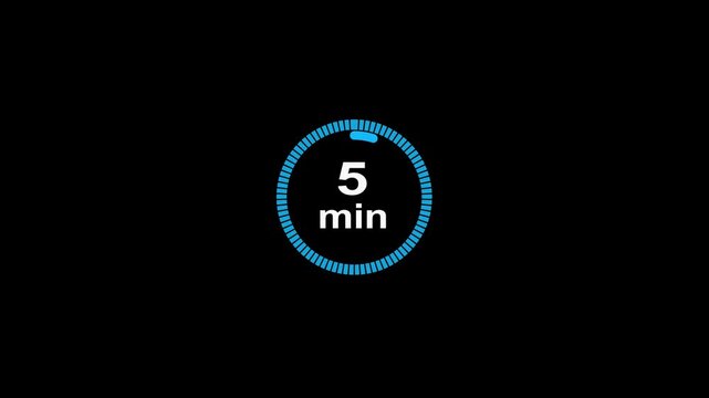 8 minute circle clock icon animation, circular arrow with 8 minute text animation. Digital and analog clock 8 minutes reminder 4k video motion graphic.