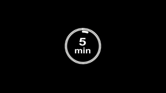 19 minute circle clock icon animation, circular arrow with 19 minute text animation. Digital and analog clock 48 minutes reminder 4k video motion graphic.