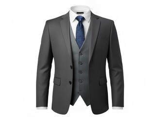 Luxury Men&rsquo;s Suit with blue Tie on white