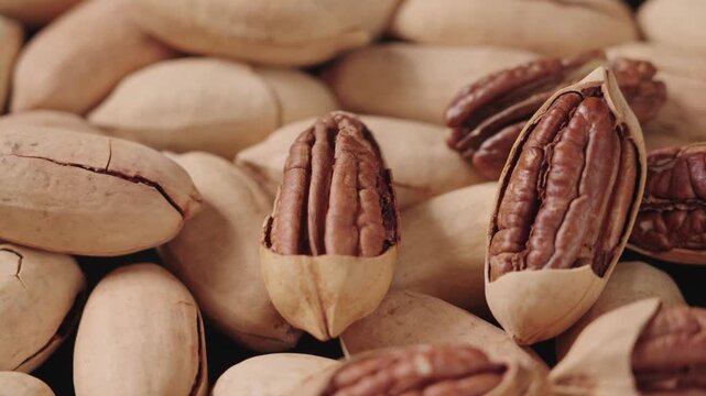 close up of pecan nuts food