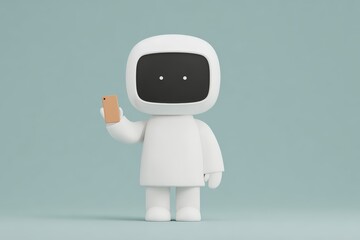 A small robot holding a piece of paper