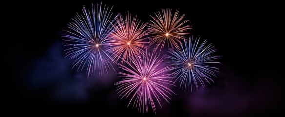 Fototapeta premium colorful fireworks transform the night sky into a cosmic celebration of vibrant bursts