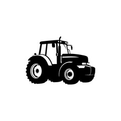 Naklejka premium Farm Tractor Machine Silhouette Icon Vector