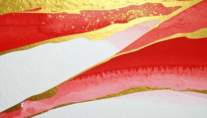 優雅で抽象的な背景素材（赤、金）