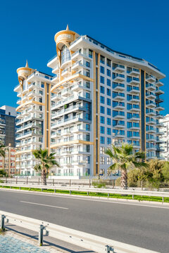Mahmutlar, Turkey &ndash; april 17, 2025: Cebeci Towers mahmutlar luxury, side view